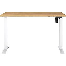 Schreibtisch Profi 2.0, elektrisch höhenverstellbar, B 1200 x T 800 x H 710 - 1190 mm, Grandson-Eiche/weiß