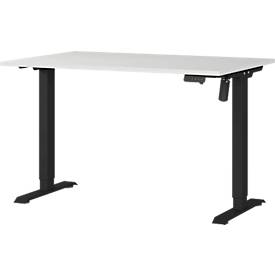Schreibtisch Profi 2.0, elektrisch höhenverstellbar, B 1200 x T 800 x H 710 - 1190 mm, lichtgrau/schwarz