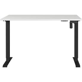 Schreibtisch Profi 2.0, elektrisch höhenverstellbar, B 1200 x T 800 x H 710 - 1190 mm, lichtgrau/schwarz