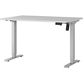 Schreibtisch Profi 2.0, elektrisch höhenverstellbar, B 1200 x T 800 x H 710 - 1190 mm, lichtgrau/silber