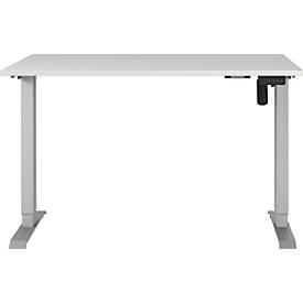 Schreibtisch Profi 2.0, elektrisch höhenverstellbar, B 1200 x T 800 x H 710 - 1190 mm, lichtgrau/silber