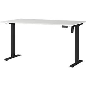 Schreibtisch Profi 2.0, elektrisch höhenverstellbar, B 1400 x T 800 x H 710 - 1190 mm, lichtgrau/schwarz