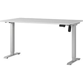 Schreibtisch Profi 2.0, elektrisch höhenverstellbar, B 1400 x T 800 x H 710 - 1190 mm, lichtgrau/silber