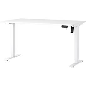 Schreibtisch Profi 2.0, elektrisch höhenverstellbar, B 1400 x T 800 x H 710 - 1190 mm, weiß/weiß