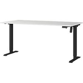 Schreibtisch Profi 2.0, elektrisch höhenverstellbar, B 1600 x T 800 x H 710 - 1190 mm, lichtgrau/schwarz
