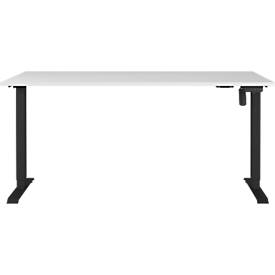 Schreibtisch Profi 2.0, elektrisch höhenverstellbar, B 1600 x T 800 x H 710 - 1190 mm, lichtgrau/schwarz