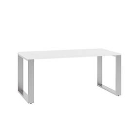 Schreibtisch QUANDOS BOX, Kufengestell, Rechteck, B 1600 x T 800 x H 720 - 820 mm, weiß 