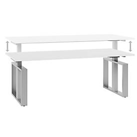 Schreibtisch QUANDOS BOX, Kufengestell, Rechteck, B 2000 x T 900 x H 720 - 820 mm, weiß