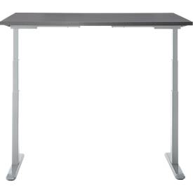 Schreibtisch, Rechteck, elektrisch höhenverstellbar, T-Fuß, B 1200 x T 800 x H 620-1280 mm, inkl. Memory Master, graphit/silber