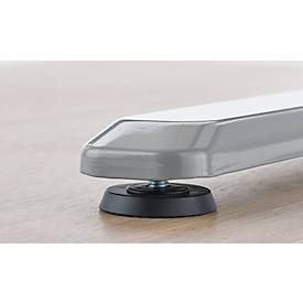 Schreibtisch, Rechteck, elektrisch höhenverstellbar, T-Fuß, B 1200 x T 800 x H 620-1280 mm, inkl. Memory Master, lichtgrau/silber