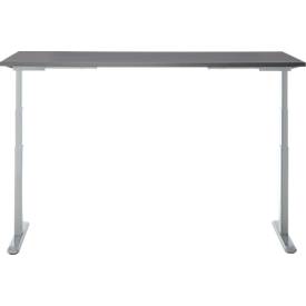Schreibtisch, Rechteck, elektrisch höhenverstellbar, T-Fuß, B 1800 x T 800 x H 620-1280 mm, inkl. Memory Master, graphit/silber