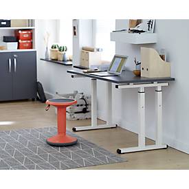 Schreibtisch-Set Up, rechteckig, C-Fuß, B 1300 x T 650 x H 685-820 mm, graphitgrau/weiß 