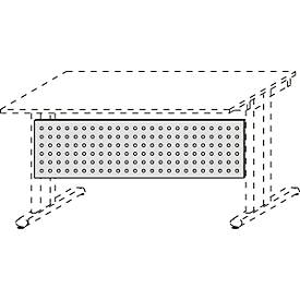 Schreibtisch Sichtblende, geeignet für Tische mit B 1800 mm, Lochraster, alusilber
