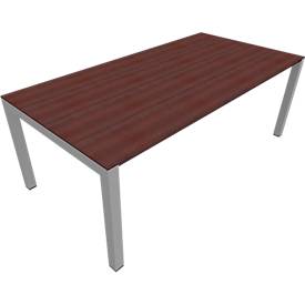 Schreibtisch SOLUS, 4-Fuß, Rechteck, B 1600 x T 800 x H 720-820 mm, Ahorn-Brazil