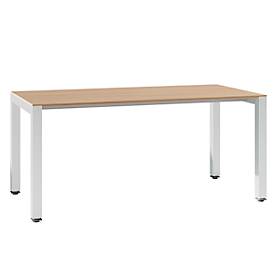 Schreibtisch SOLUS PLAY, 4-Fuß, höhenverstellbar, B 1600 x T 800 x H 720 - 820 mm, Kirsche Romana
