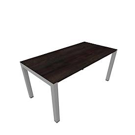 Schreibtisch SOLUS PLAY, 4-Fuß, höhenverstellbar, B 1600 x T 800 x H 720 - 820 mm, Mooreiche