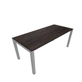 Schreibtisch SOLUS PLAY, 4-Fuß, höhenverstellbar, B 1800 x T 800 x H 720 - 820 mm, Mooreiche