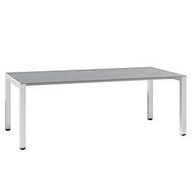Schreibtisch SOLUS PLAY, 4-Fuß, höhenverstellbar, B 2000 x T 1000 x H 720 - 820 mm, Ceramic grey