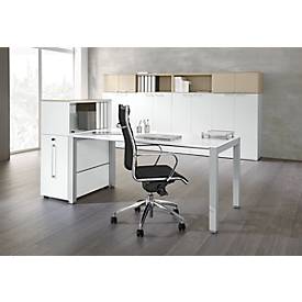 Schreibtisch SOLUS PLAY, 4-Fuß, höhenverstellbar, B 2000 x T 1000 x H 720 - 820 mm, weiß