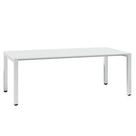 Schreibtisch SOLUS PLAY, 4-Fuß, höhenverstellbar, B 2000 x T 1000 x H 720 - 820 mm, weiß