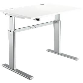 Schreibtisch Standard, C-Fuß, Rechteck, elektrisch höhenverstellbar, T 800 x H 725-1185 mm, diverse Breiten & diverse Dekore