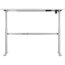 Schreibtisch Standard, elektrisch höhenverstellbar, Rechteck, C-Fuß, B 1600 x T 800 x H 725-1185 mm, lichtgrau/weißaluminium RAL 9006