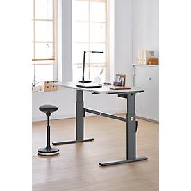 Schreibtisch Standard, elektrisch höhenverstellbar, Rechteck, C-Fuß, B 1600 x T 800 x H 725-1185 mm, weiß/anthrazit