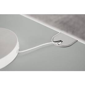 Schreibtisch Standard, elektrisch höhenverstellbar, Rechteck, C-Fuß, B 1600 x T 800 x H 725-1185 mm, weiß/weißaluminium RAL 9006