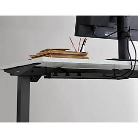 Schreibtisch Start Off, elektrisch höhenverstellbar, Rechteck, T-Fuß, B 1600 x T 800 x H 755-1255 mm, weiß/schwarz