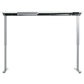 Schreibtisch Start Off, elektrisch höhenverstellbar, Rechteck, T-Fuß, B 1600 x T 800 x H 755-1255 mm, weiß/weißaluminium + Zubehörschublade