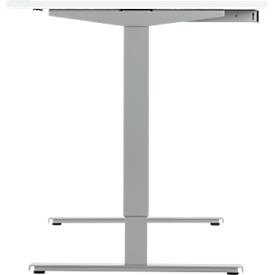 Schreibtisch Start Off, elektrisch höhenverstellbar, Rechteck, T-Fuß, B 1600 x T 800 x H 755-1255 mm, weiß/weißaluminium + Zubehörschublade