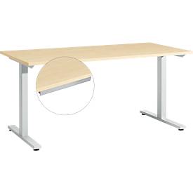 Schreibtisch Start Off, T-Fuß-Gestell, B 1600 x T 800 x H 735 mm, Ahorn + Schublade