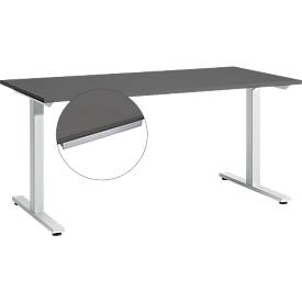 Schreibtisch Start Off, T-Fuß-Gestell, B 1600 x T 800 x H 735 mm, graphit + Schublade