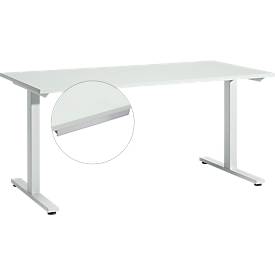 Schreibtisch Start Off, T-Fuß-Gestell, B 1600 x T 800 x H 735 mm, lichtgrau + Schublade