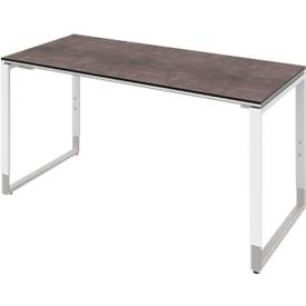 Schreibtisch TEQSTYLE, Rechteck, B 1600/1800 x T 800 x H 680-820 mm, Kufengestell, diverse Dekore