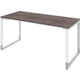 Schreibtisch TEQSTYLE, Rechteck, B 1600/1800 x T 800 x H 680-820 mm, Kufengestell, diverse Dekore