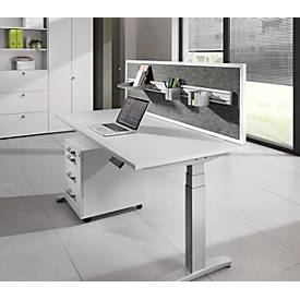 Schreibtisch TOPAS LINE, manuell höheneinstellbar, B 800 mm, lichtgrau/silber/silber