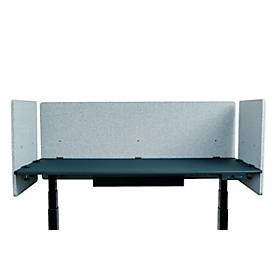Schreibtisch-Trennwand Luxor, für Plattenstärke bis 40 mm, Klammerbefestigung, B 1600 x T 20 x H 600 mm, ca. 9 kg, recycelte Materialien, hellgrau