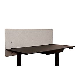Schreibtisch-Trennwand Luxor, für Plattenstärke bis 40 mm, Klammerbefestigung, B 1600 x T 20 x H 600 mm, ca. 9 kg, recycelte Materialien, hellgrau