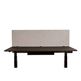 Schreibtisch-Trennwand Luxor, für Plattenstärke bis 40 mm, Klammerbefestigung, B 1600 x T 20 x H 600 mm, ca. 9 kg, recycelte Materialien, hellgrau