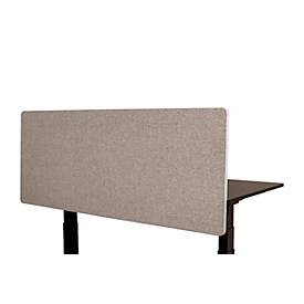 Schreibtisch-Trennwand Luxor, für Plattenstärke bis 40 mm, Klammerbefestigung, B 1600 x T 20 x H 600 mm, ca. 9 kg, recycelte Materialien, hellgrau