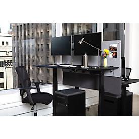 Schreibtisch-Trennwand Luxor, für Plattenstärke bis 40 mm, Klammerbefestigung, B 1600 x T 20 x H 600 mm, ca. 9 kg, recycelte Materialien, hellgrau