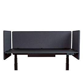 Schreibtisch-Trennwand Luxor, für Plattenstärke bis 40 mm, Klammerbefestigung, B 1600 x T 20 x H 600 mm, ca. 9 kg, recycelte Materialien, schiefergrau