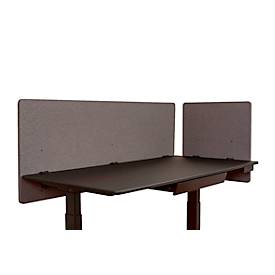 Schreibtisch-Trennwand Luxor, für Plattenstärke bis 40 mm, Klammerbefestigung, B 1600 x T 20 x H 600 mm, ca. 9 kg, recycelte Materialien, schiefergrau