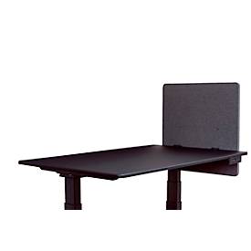 Schreibtisch-Trennwand Luxor, Klammerbefestigung, Schalldämpfung bis 85 %, ca. 3 kg, B 600 x T 20 x H 600 mm, PET & Stahl, schiefergrau