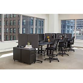 Schreibtisch-Trennwand Luxor, Klammerbefestigung, Schalldämpfung bis 85 %, ca. 3 kg, B 600 x T 20 x H 600 mm, PET & Stahl, schiefergrau