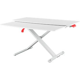 Schreibtischaufsatz Leitz Ergo Cosy, für Sitz- und Stehposition, höhenverstellbar, mit ausziehbarer Tastaturablage, B 800 x T 420 x H 72-380 mm, grau
