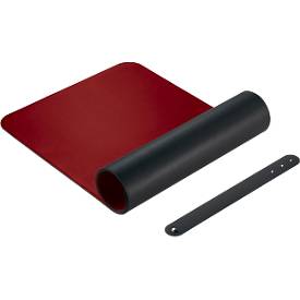 Schreibtischunterlage Sigel, beidseitig nutzbar, einrollbar, für alle Maustypen, B 800 x T 2 x H 300 mm, Kunstleder, schwarz-schwarz