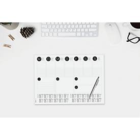 Schreibtischunterlage Sigel Wochenplan 2-Jahreskalendarium, A3, Papier, 30 Blatt, To-Do-Liste uvm., s/w