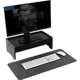 Schreibunterlage Durable Effect, mit Handyhalter, zusammenklappbar, B 700 x H 330 mm, PET-Filz, anthrazit